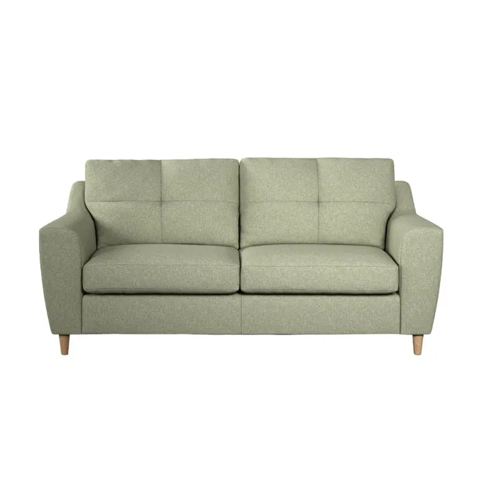 Green Sage Loveseat Sofá baixo braço Dois lugares Design moderno Tecido madeira Almofada Sofá