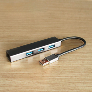 FIDECOラップトップPCコンピューターUSB-A 3.0からUSB3.0 * 34ポートイーサネットスプリッター/USB LANポートアダプターUSBハブ - Product Image 1