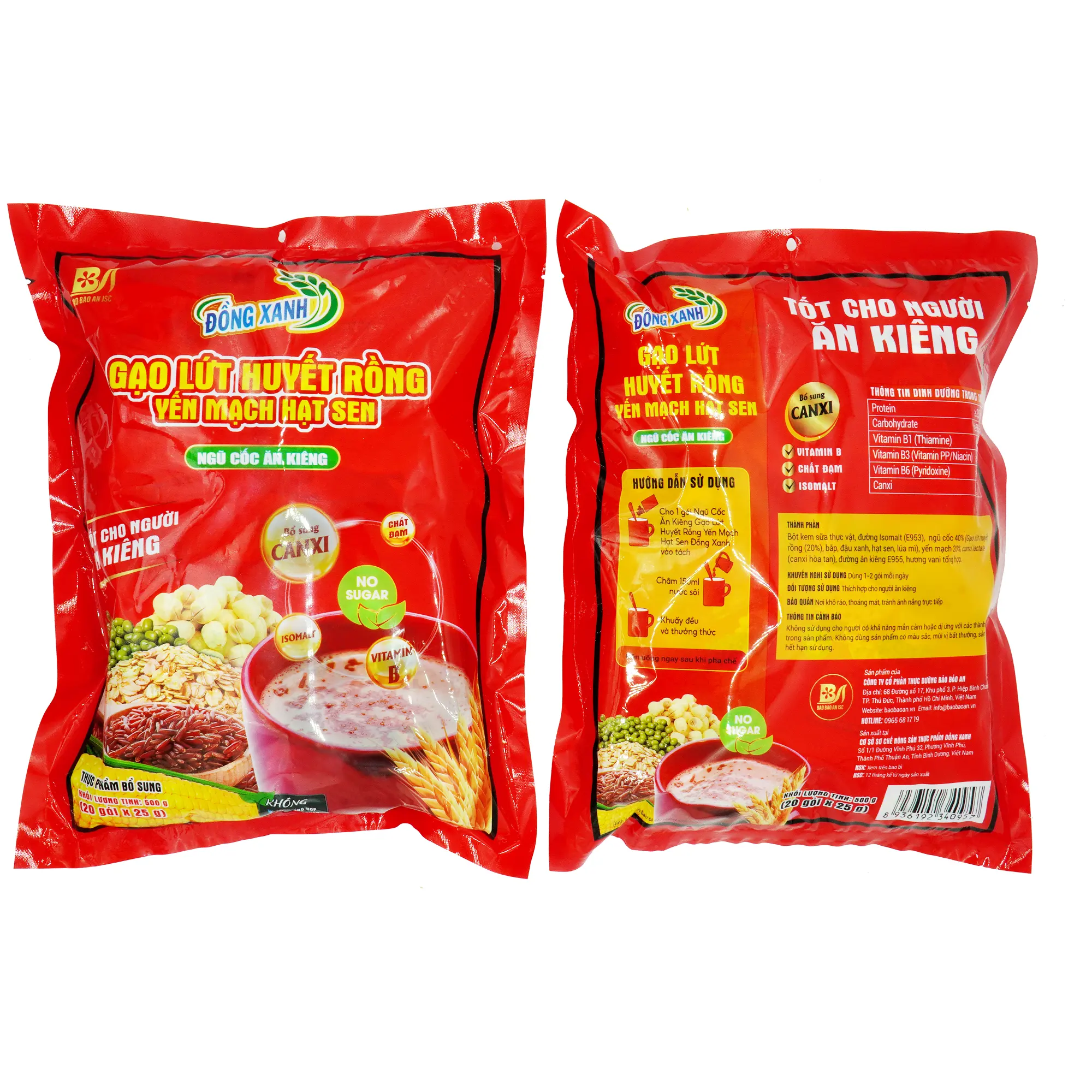 Dieta OEM para perda de peso café da manhã comida instantânea milho porca trigo dragão sangue arroz marrom aveia sementes de lótus cereais feitos no Vietnã