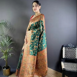 浦那MALHAR MOHINI VOL-7 PASHMINA丝绸女士纱丽批发