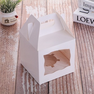 Weißer einzelner Cupcake-Behälter mit Einst eck fenster Individueller Karton für Muffins Kakao bomben-für Lebensmittel MOQ 50St