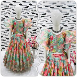 新设计5 6岁儿童茶蓝设计师<span class=keywords><strong>Lehenga</strong></span> Choli印度出口商提供不同颜色