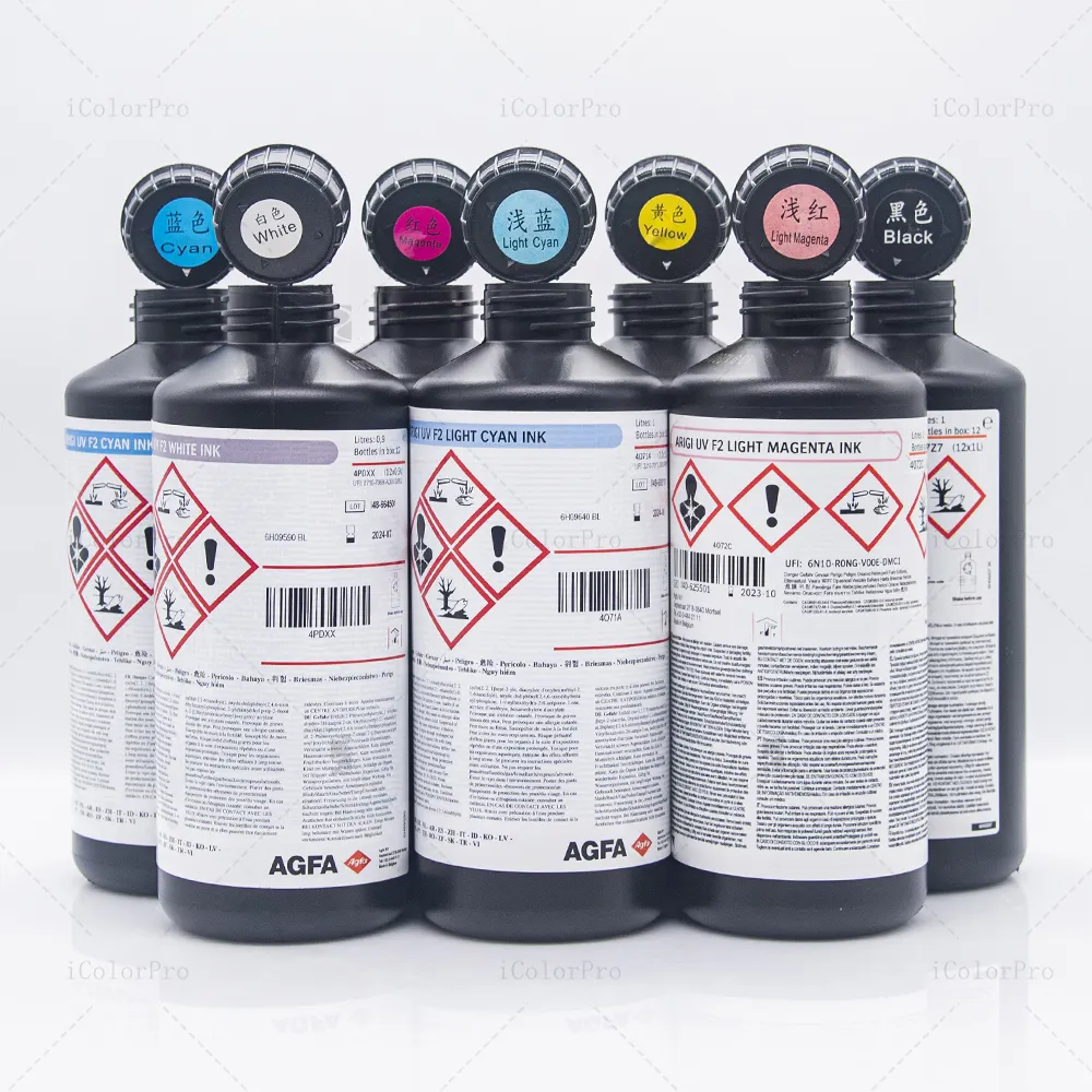 Tinta de impresión AGFA UV para cabezal de impresión Konica KM1024, precio con descuento