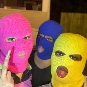 卸売男性カスタムロゴ防風冬ニット3穴スキーマスクバラクラバ刺繍ロゴニットフルフェイスマスク