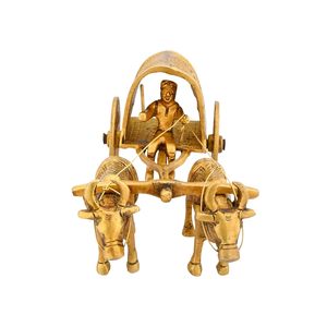真鍮で覆われた村のブロックカートホームオフィスのリビングルームの展示品のレプリカ研究テーブルVastuの装飾Fengshui Ashavアイドル