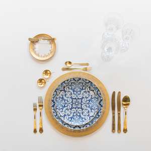 设计师手工餐具套装镜面钢餐具，金色优雅的电脑牛排叉，适用于派对和特殊场合