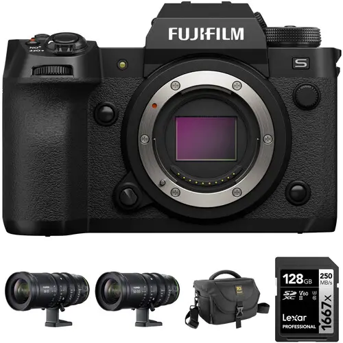 18-55mmおよび50-135mmレンズおよびアクセサリキットを備えた新品/未使用の到着FUJIFILM X-H2Sミラーレスカメラ