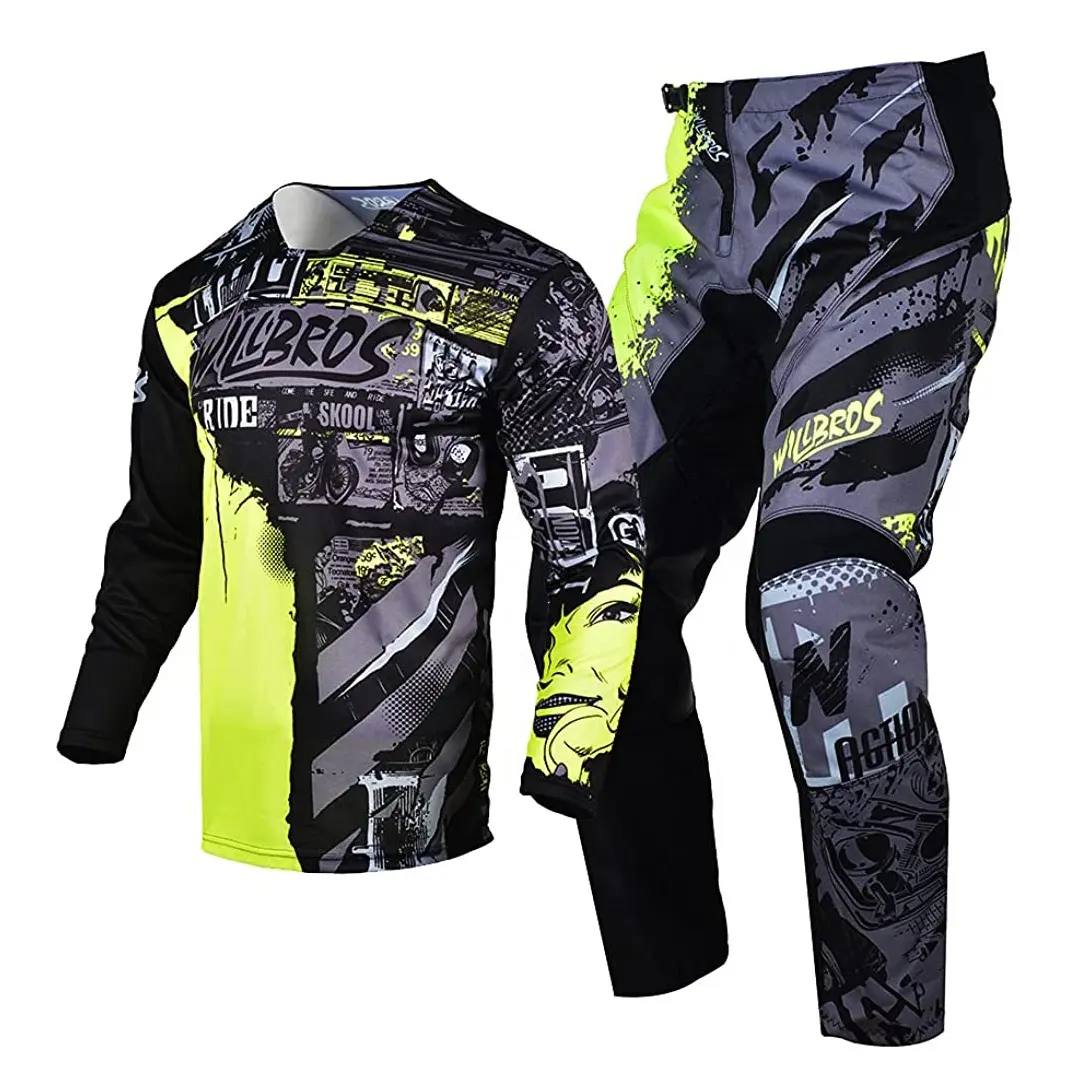 Ensemble maillot et pantalon de vtt et motocross personnalisé Sublimation | Vêtements personnalisés OEM de course de Kart et de course automobile