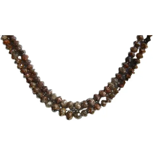 Collana di perline con fili sfaccettati di diamanti di colore marrone naturale per gioielli utilizza prezzi all'ingrosso per la fornitura di gioielli su misura