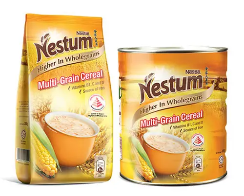 Nestum All Family 3-in-1 Instant Cereal Milk Drink and 1-Pack Nestle Cereal Snack Bundle Milo or Koko Krunch or Honey Star 30 G