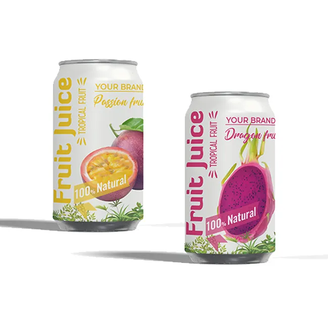 Zumo de fruta pura Natural, 330ml, venta al por mayor/OEM ODM de Vietnam, diseño libre de muestra