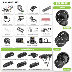 Varstrom TSDZ16 48 В, 1000 Вт, комплект для переоборудования электрического велосипеда, максимальный крутящий момент 160 м, 700c, колесный ЖК-дисплей, склад ЕС - Product Image 6