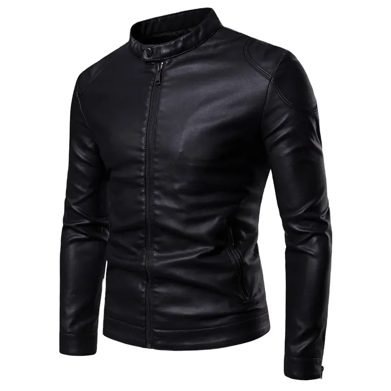 Jaqueta de couro masculina, para motociclista, pele de cordeiro genuína, material de alta qualidade, jaqueta parka