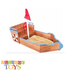 Hộp Cát Bằng Gỗ Cho Trẻ Em | Sân Chơi Thuyền Cát Đồ Chơi Ngoài Trời Đồ Chơi Mùa Hè | Sẵn Sàng Giao Hàng Từ Tây Ban Nha - Product Image 1
