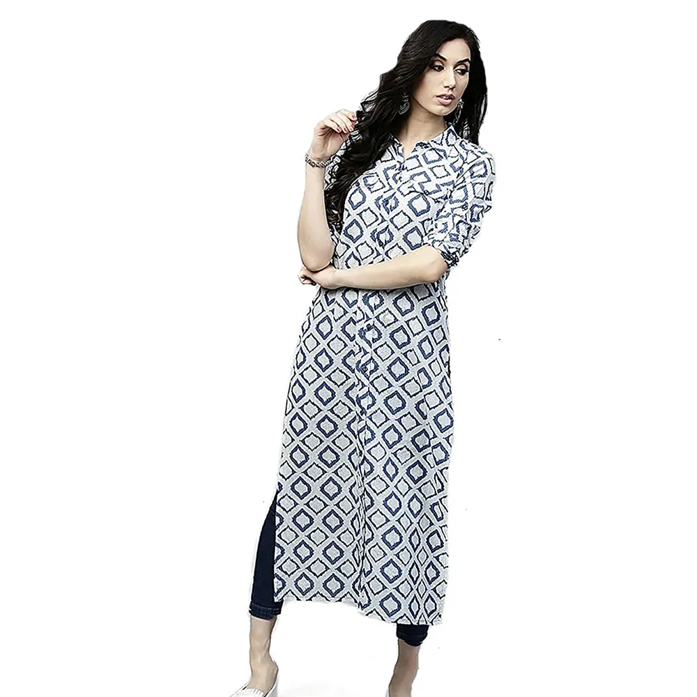 Kurtis vücut Fit hint üretici kadınlar için hindistan'da hint giysileri baskılı krep hindistan ve Pakistan Evergreen Kurta / Kurti