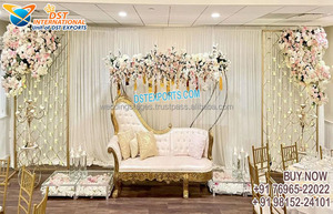 Luxury Lotus <strong>Monet</strong> Backdrop Frame for Mehndi Decor Gold Flower Style Arch for Wedding Stage New Design <strong>Monet</strong> for Wedding Stage - Product Image 3
