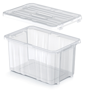 Recipientes de almacenamiento de plástico transparente apilables con tapas-Contenedores versátiles y duraderos para organización y almacenamiento multiusos