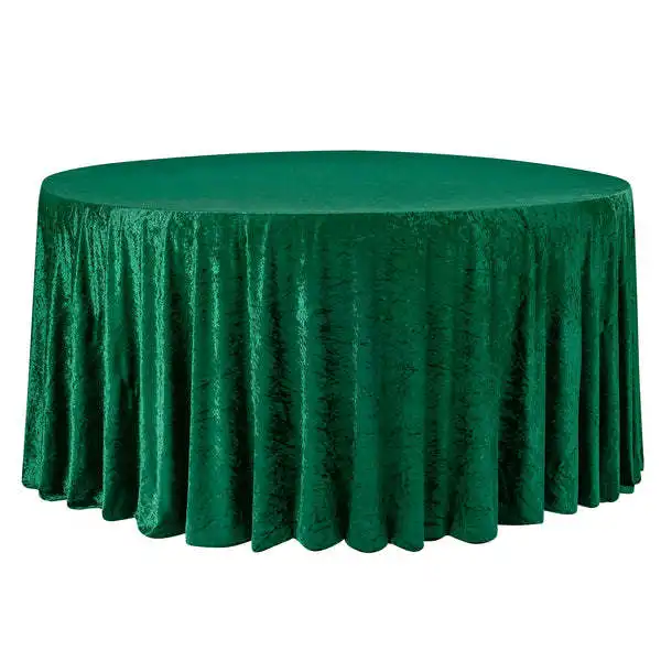 Mantel verde de terciopelo lavable reutilizable para Banquete de alta calidad, mantel redondo para bodas, eventos de fiesta de Hotel, cubierta de mesa cuadrada