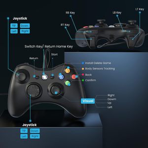 Xbox 360用有線コントローラー、Xbox 360/360 SlimおよびPC用のデュアルバイブレーションターボを備えた360用ゲームコントローラー - Product Image 2
