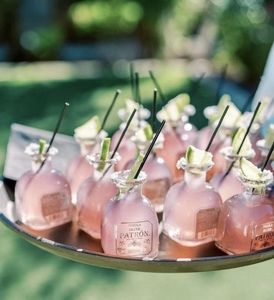 Noel dekorasyon Tequila hediye seti Bar kokteyl bardakları  Mini Patron Tequila plastik şişe kokteyl içme fincan seti için parti