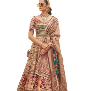 Son tasarımcı Rajwadi ağır ipek ayna çalışma fantezi Lehenga Choli Fab bölge tarafından - Product Image 1