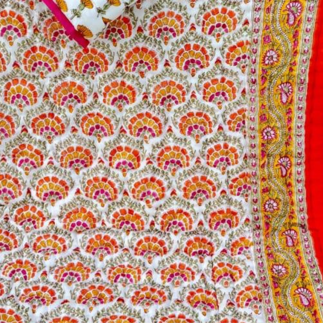 Orange, Mustard Yellow & Pink