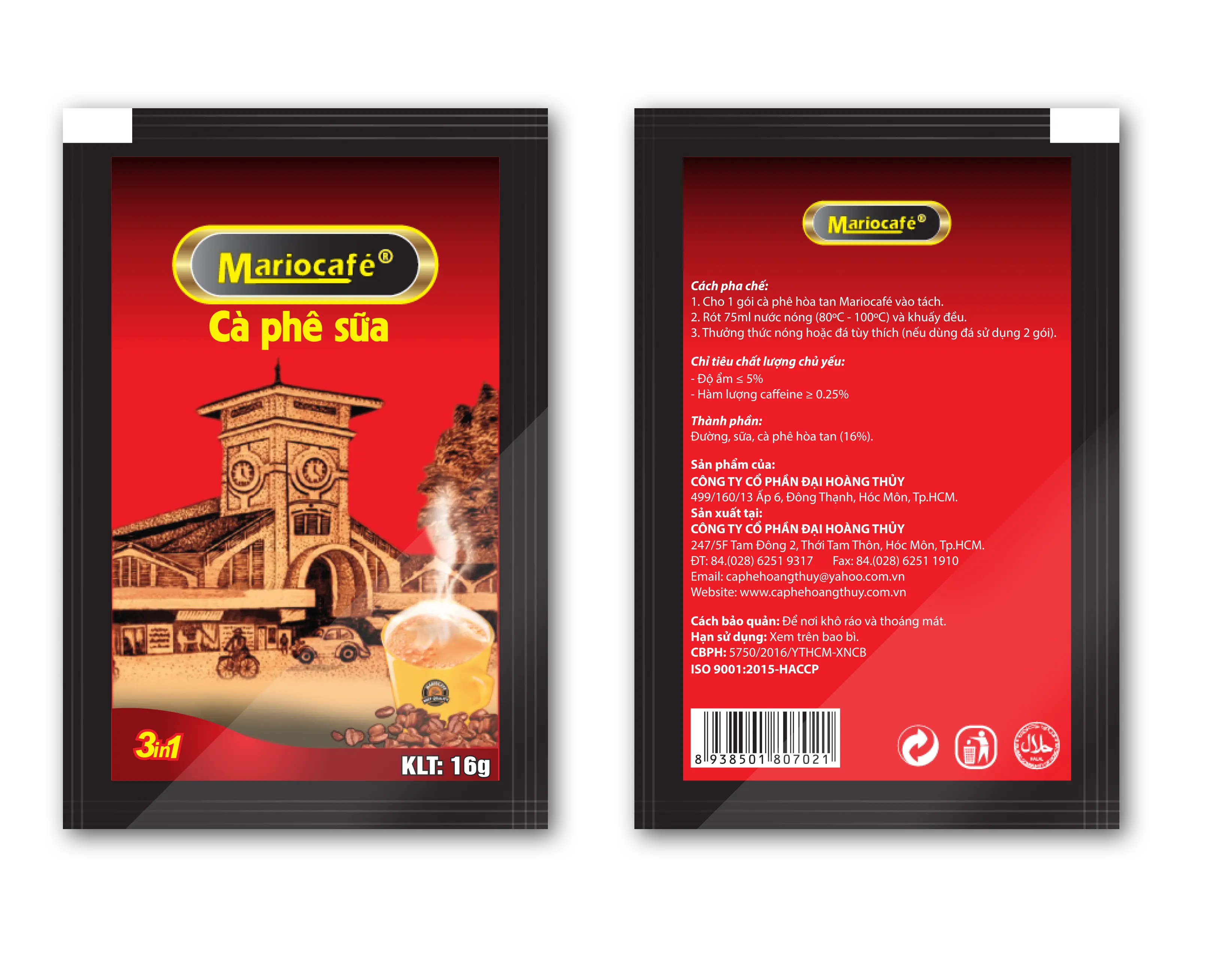 Special Offer Instant Coffee Powder Mario Cafe Coffee Instant 3 In 1 Viet Nam Origin 16g/Sachet Convenient Use