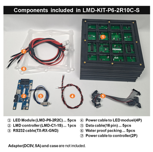 P6 192x960mm, Industrial Real-time LED Text <strong>Message</strong> <strong>Display</strong> Kit for PLC PC Embedded IoT Server RS232 Outdoor LMD-KIT-P6-2R10C-S - Product Image 2