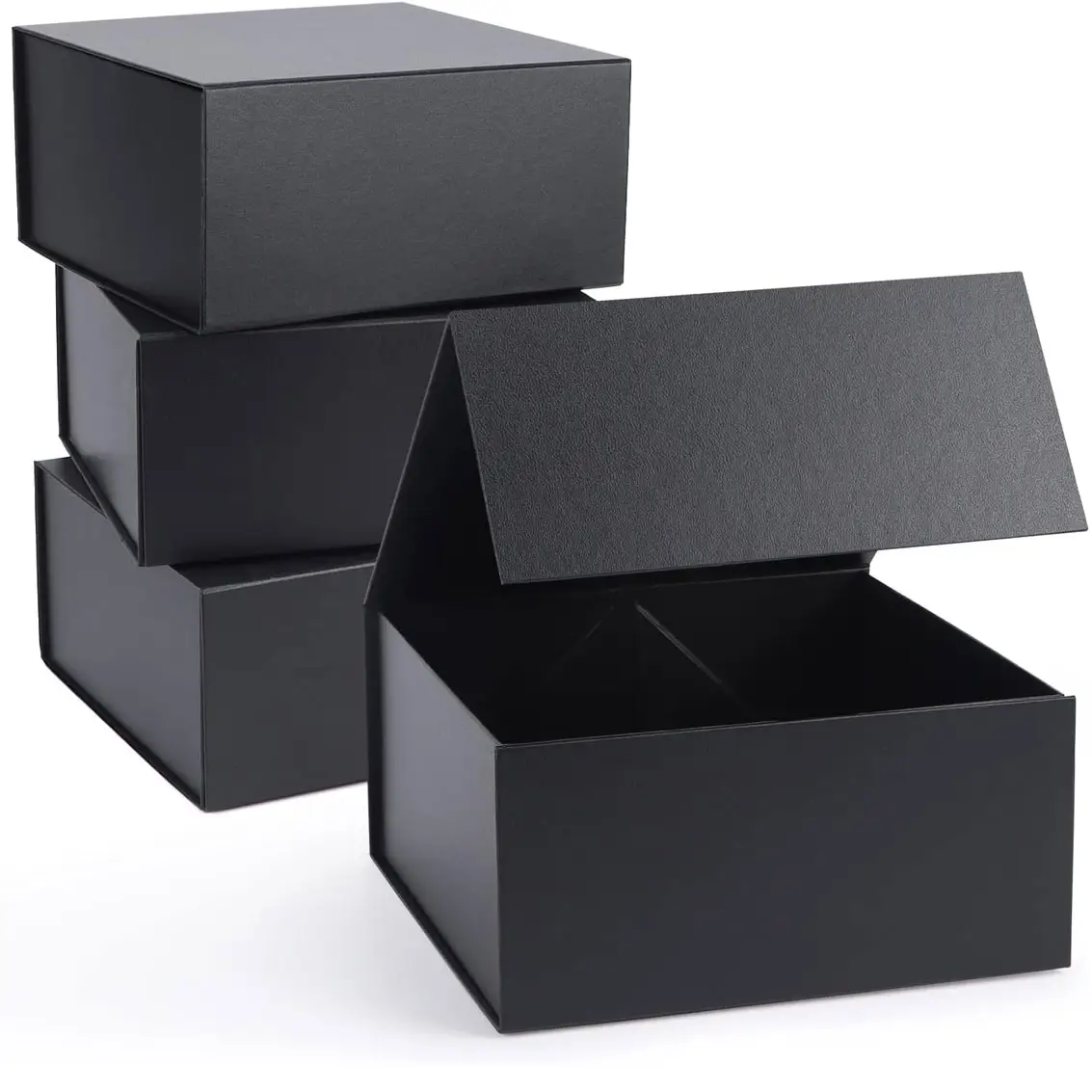 마그네틱 뚜껑이 있는 검은색 선물 상자, 정사각형 접을 수 있는 선물 포장 상자 자석 선물, 어머니의 날, 생일