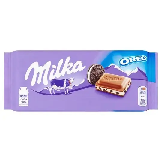 Vente en gros de chocolat Milka en vrac bonbons du Nouvel An snacks/Offre Spéciale barre de chocolat Milka avec morceaux de biscuits Oreo