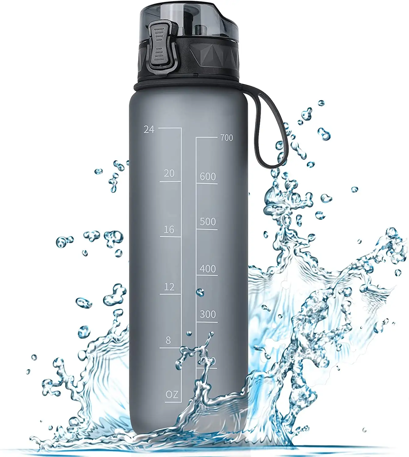 Garrafa de água esportiva com canudo, garrafa plástica tritan sem bpa, 750ml