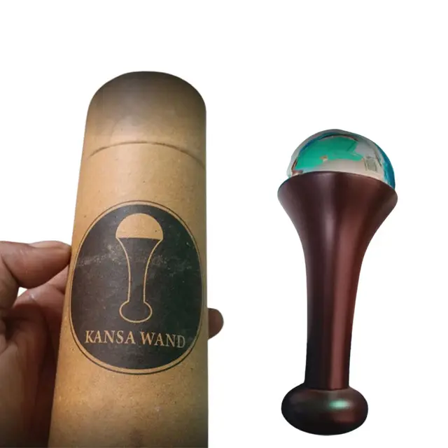 Outil de massage de baguette Kansa de vente chaude pour la désintoxication et la relaxation profonde (brun naturel, petit) conçu en Inde