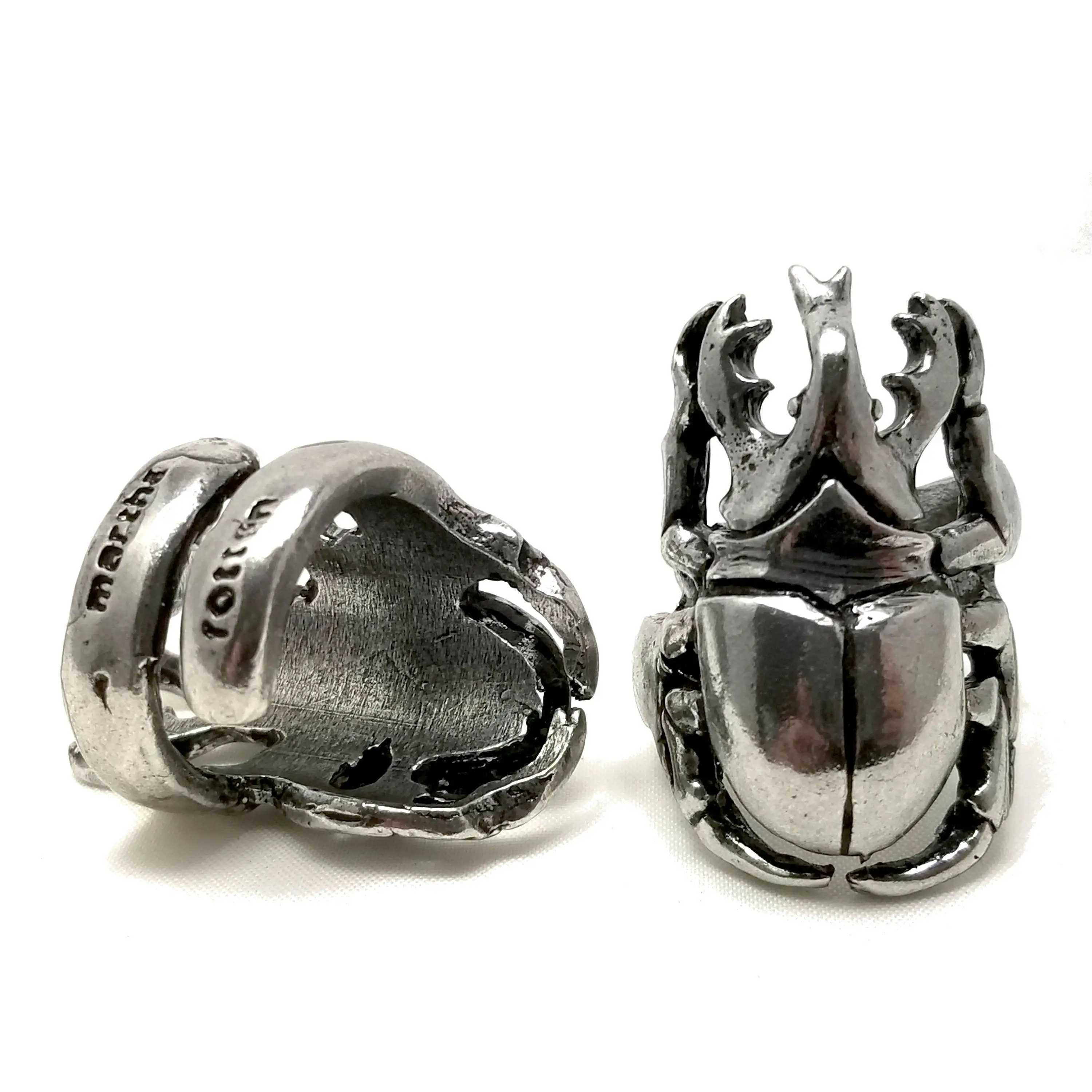 Encantador lindo anillo de escarabajo de plata joyería de escarabajo para amantes de la joyería símbolos culturales egipcios finos