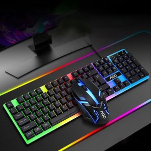 AOC KM100 RGB Wired Gaming <strong>Keyboard</strong> &amp; 800DPI 6 Button Mouse Set Ergonomic Waterproof <strong>Keyboard</strong> Color Backlight for <strong>Computer</strong> PC - Product Image 1