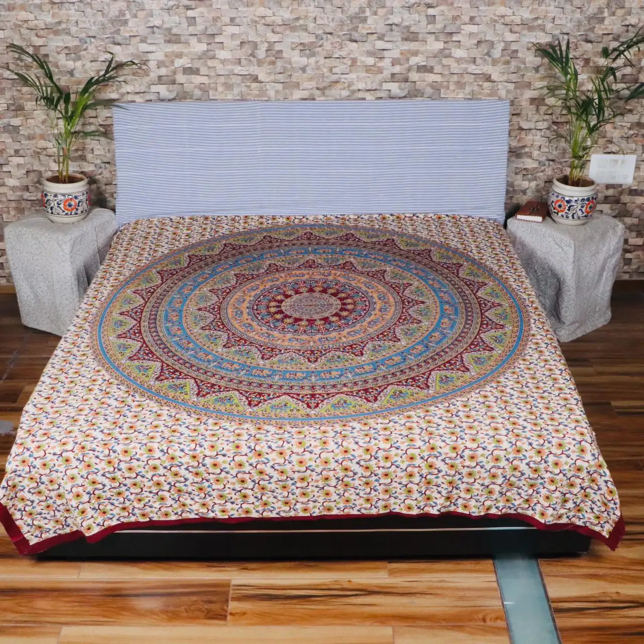 Jaipuri design de cama de algodão impresso para casa decoração fabricantes têxteis fornecedores e exportivos