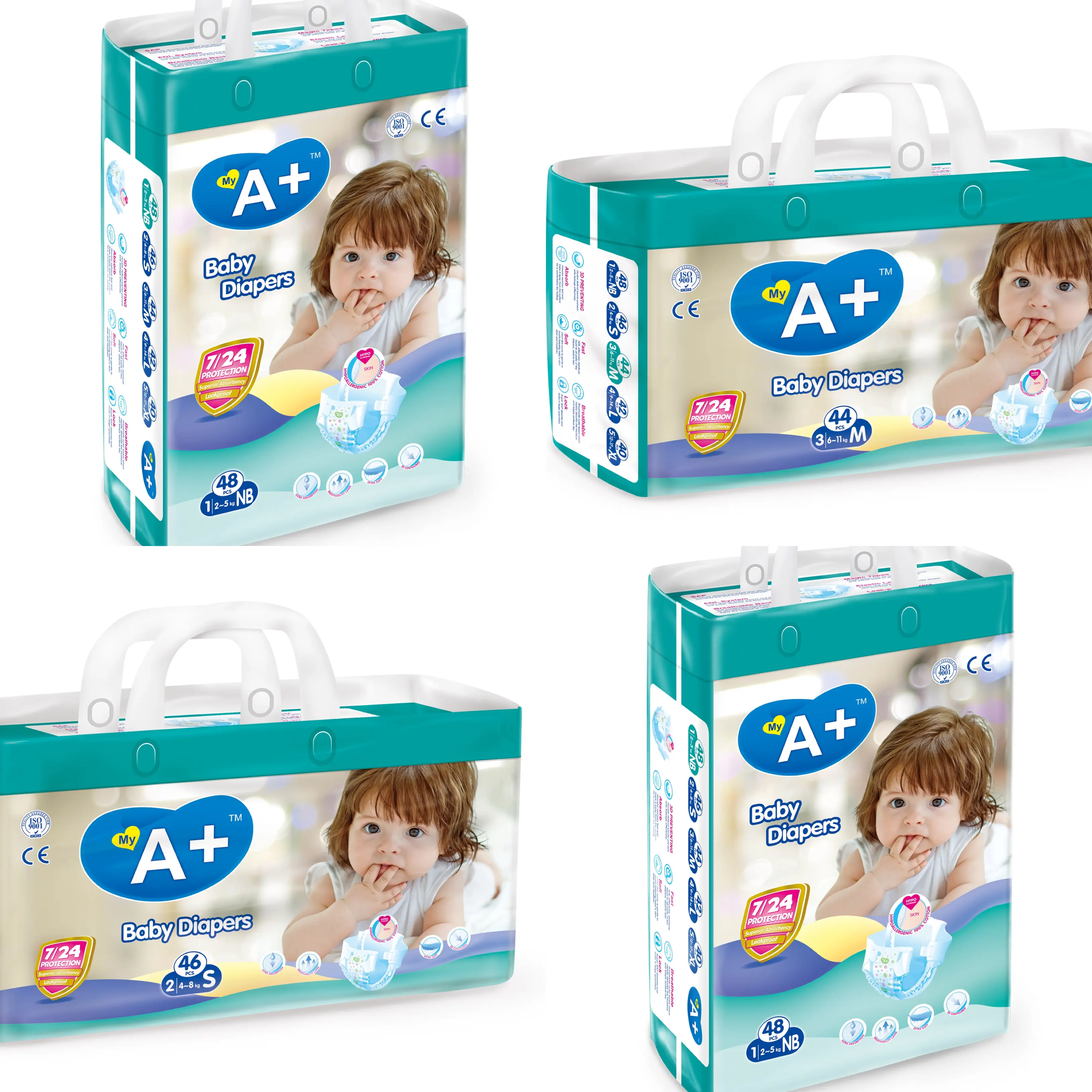 Sampel gratis popok bayi Super lembut non-tenun udara panas bahan baru