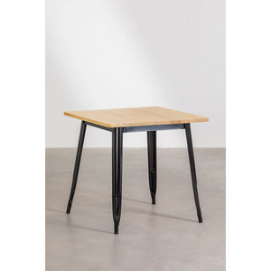 Yemek masası katı tik ahşap kapı masa üstü ve iç ve dış mekan kullanımı için yüksek malzeme kalitesi ile demir bacak çerçeve yapılmış - Product Image 3