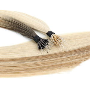 2025 <strong>New</strong> Trend Cuticle Aligned Blonde #66 Ombre Balayage Color Nano Ring <strong>Tip</strong> I U Flat V Nano <strong>Tip</strong> in Hair Extension 100 Strands - Product Image 4
