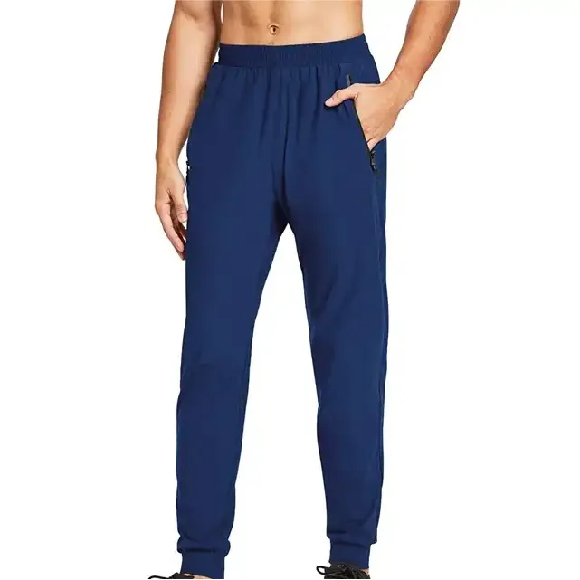 Özel düz geniş bacak pantolon gevşek Fit Polyester Jersey Sweatpants erkekler için parça ter pantolon
