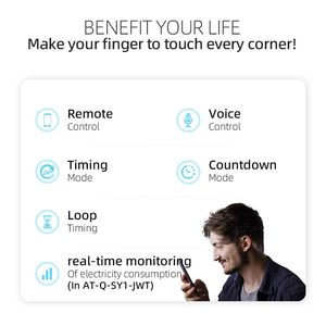 Aismartlink Tuya WiFi Smart interruttore di circuito con misurazione DIN Rail Loop di temporizzazione interruttore telecomando senza fili nero <span class=keywords><strong>Zigbee</strong></span> 25A - Product Image 3