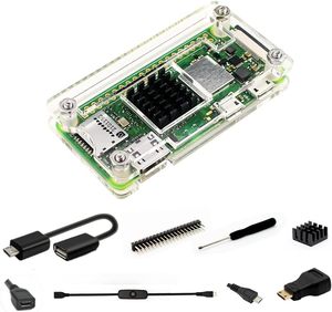 Aismartlink Raspberry Pi Zero Case, Gehäuse für Raspberry Pi Zero 2 w, mit Kühlkörper, HDMI-Adapter, OTG-Kabel, Header, Schrauben dreher - Product Image 1