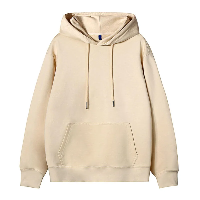 Plus Size 500gsm Personalizable Oversized Pullover Hoodies Blank Hip Hop Hoodie (Unisex, Heavyweight Fleece) -Poliéster en blanco