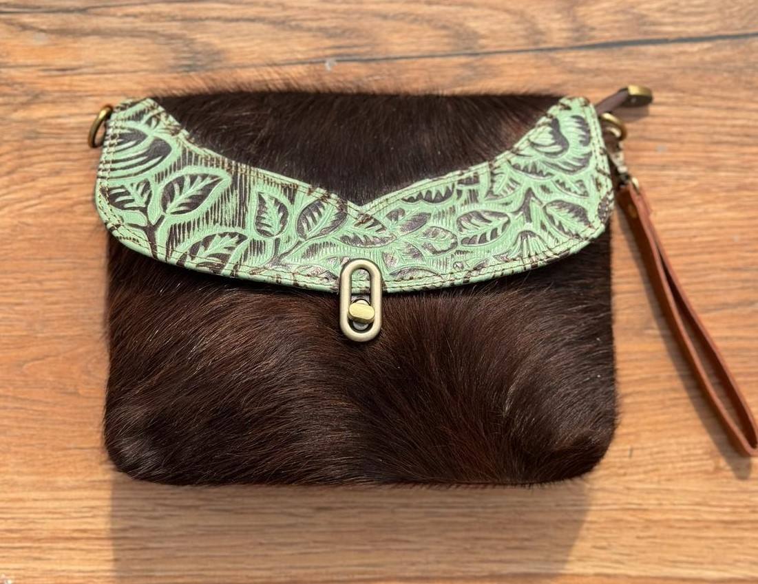 Brown With Green Embossed