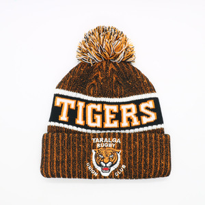 Tùy Chỉnh Chunky Đội Thể Thao Mùa Đông Đan Pom Pom Beanie Hat Với Đội Logo Thêu - Product Image 3