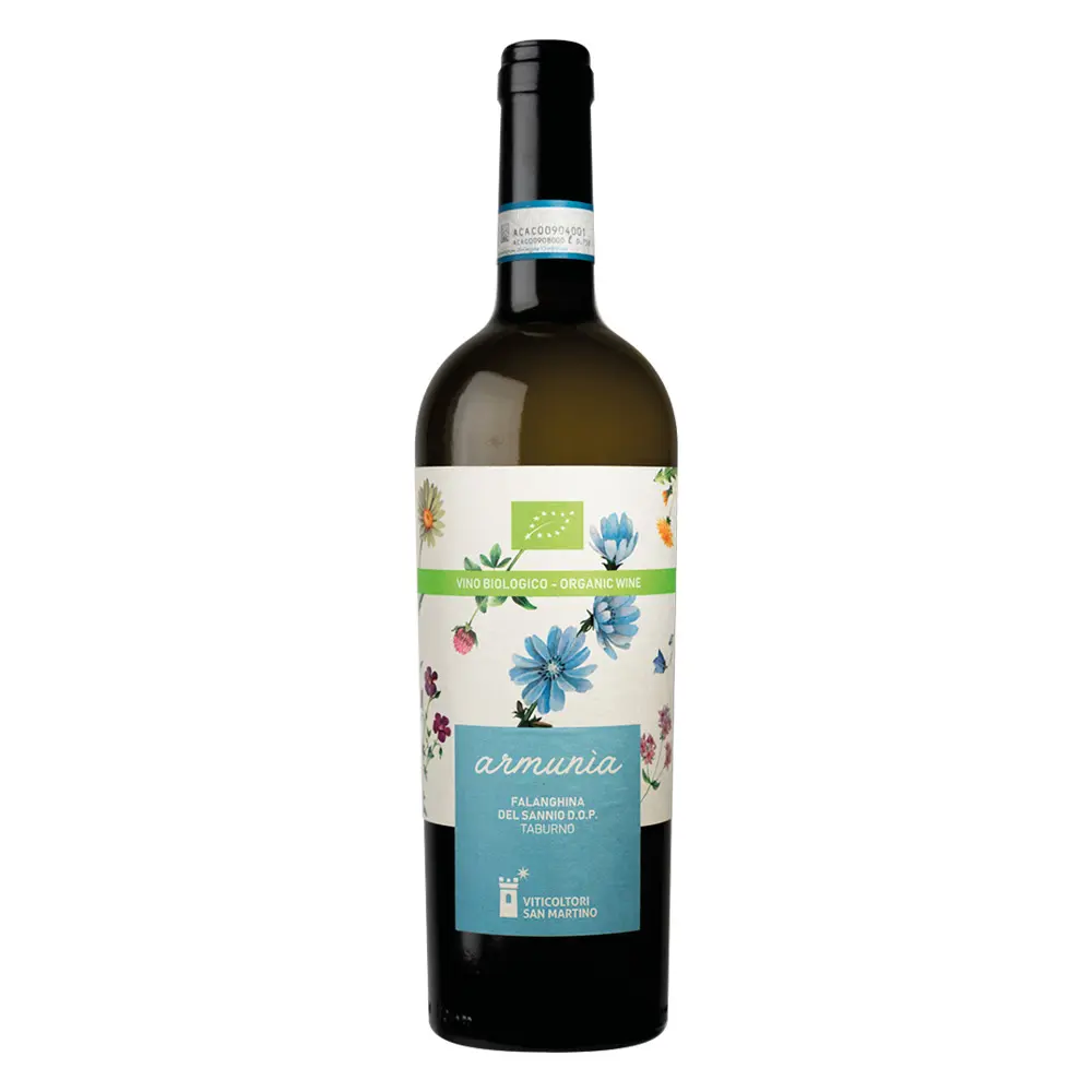 Vinho Branco Orgânico Premium Falanghina del Taburno DOCG Armunia garrafa 0,75 litros