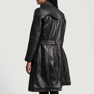 Outdoor Use Women's Leather <strong>Coat</strong> Newest Overcoat Style Solid Color Best Design Customized logo Color Long Leather <strong>Coat</strong>