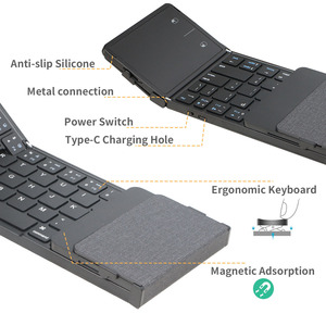 Tastiera portatile pieghevole senza fili con tastiera numerica Full-Size tastiera da viaggio per Tablet Windows iOS Android - Product Image 5