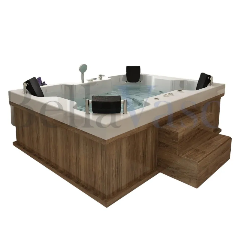 Dublin Jacuzzi For Four Person 5Mm Acrylic White Anthracite Black Outdoor And Indoor Spa With Massage Bathtub