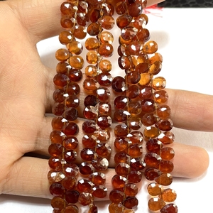ลูกปัด briolette ทรงลูกแพร์แบบเหลี่ยมเพชรพลอยโกเมนธรรมชาติขนาด6x8มม. - Product Image 2