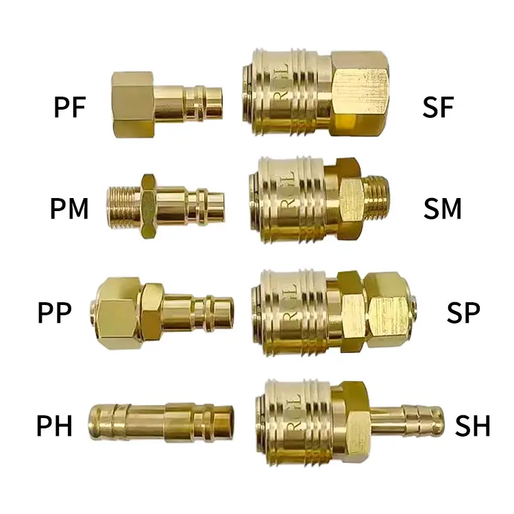 Conector de latón estándar EN, acoplamiento de liberación rápida de aire autoblocante, accesorios de montaje, acoplador de aire tipo europeo